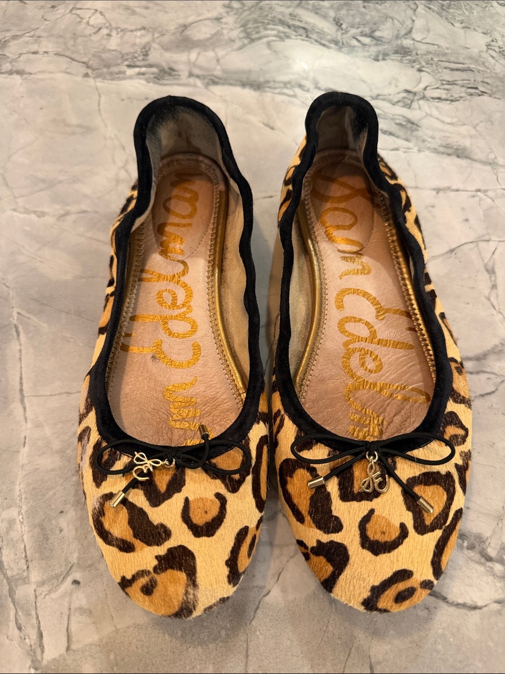 Sam Edelman Leopard-Print Ballet Flats in Tan and Black
